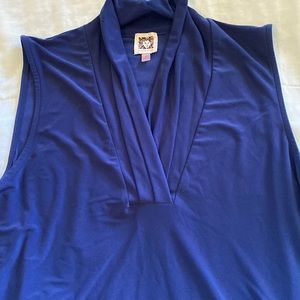 Anne Klein M Royal Navy Sleeveless Dress shirt